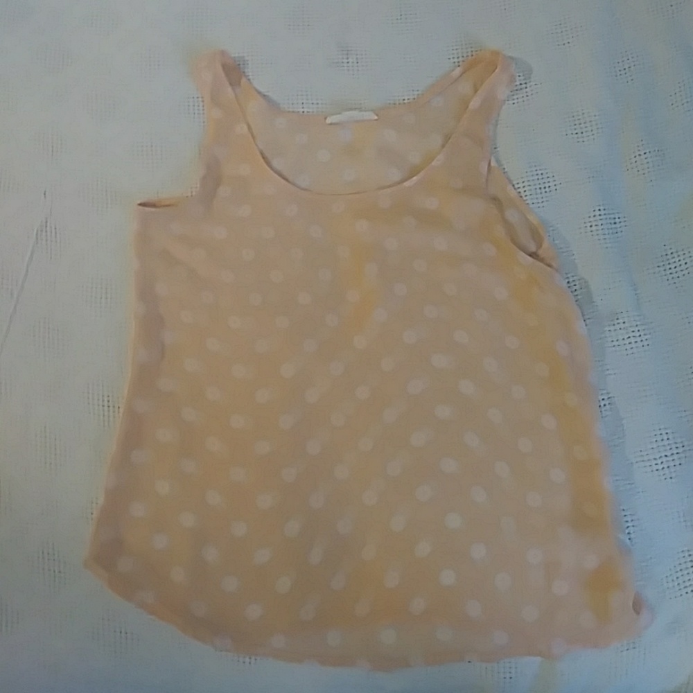 Polka dot sheer tank